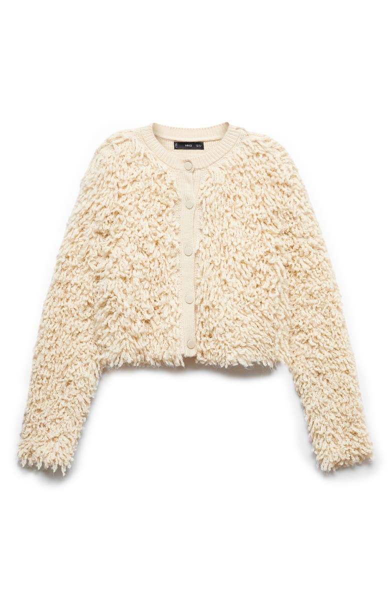 MANGO Textured Crop Cardigan, Alternate, color, 