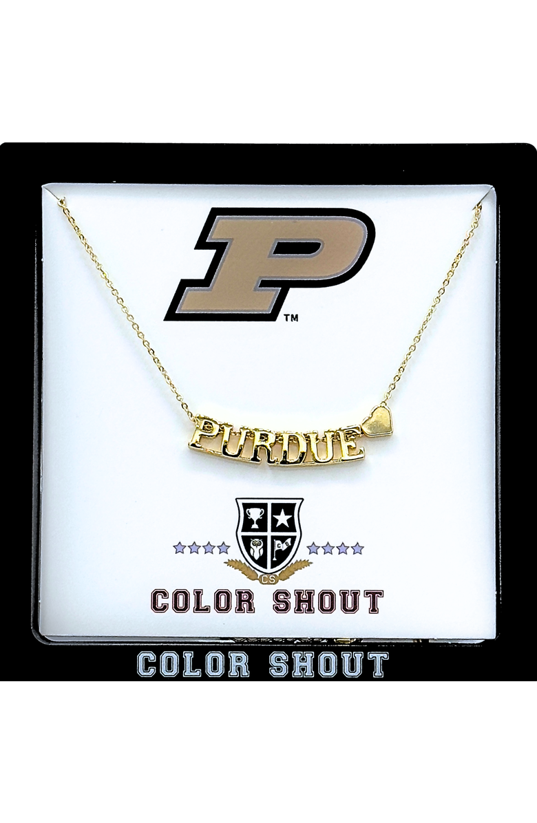 Color Shout Purdue Gold Heart Necklace, Main, color, Yellow Gold