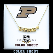 Color Shout Purdue Gold Heart Necklace