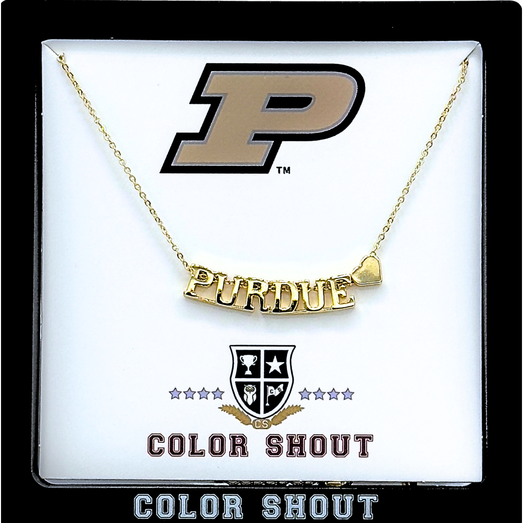 Color Shout Purdue Gold Heart Necklace In Gold