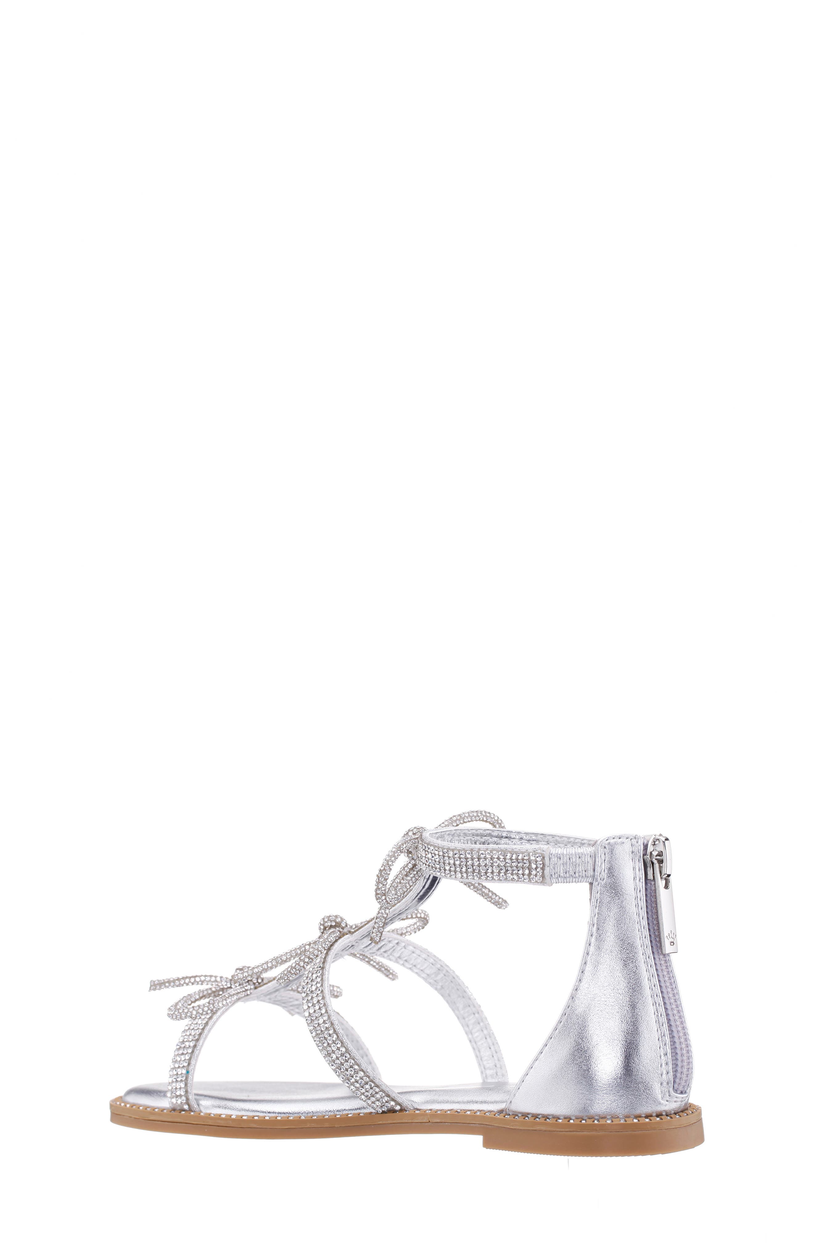 Nina Kids' Solace Sandal, Alternate, color, Silver Metallic/ Rhinestones