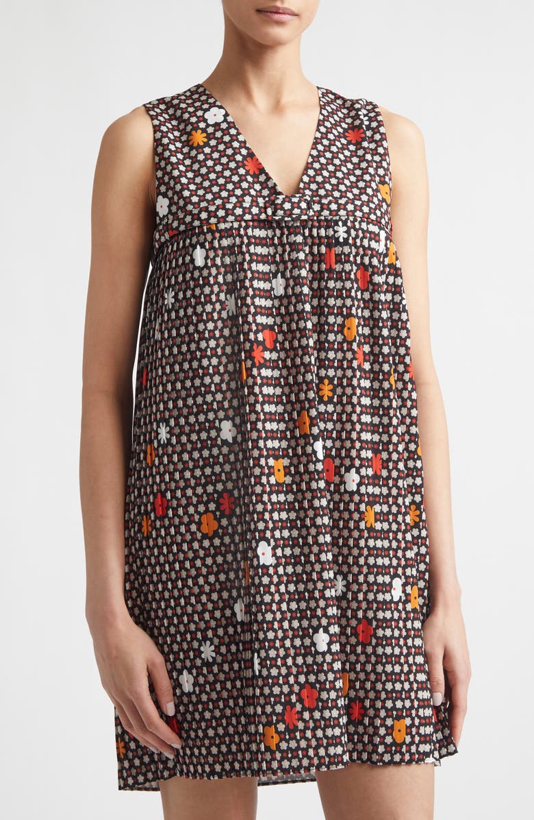 MM6 Maison Margiela Floral Print Sleeveless Minidress, Alternate, color, Black/ Red