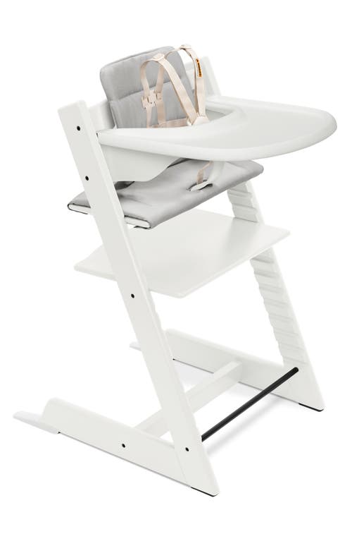 Tripp Trapp® Highchair², Cushion & Stokke® Tray in White W/Anthracite at Nordstrom