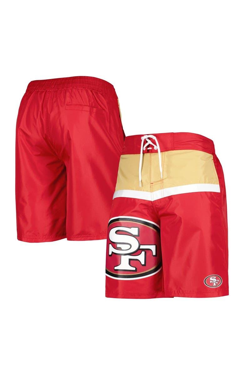 G-III SPORTS BY CARL BANKS Men's G-III Sports by Carl Banks Scarlet San Francisco 49ers Sea Wind Swim Trunks, Alternate, color,