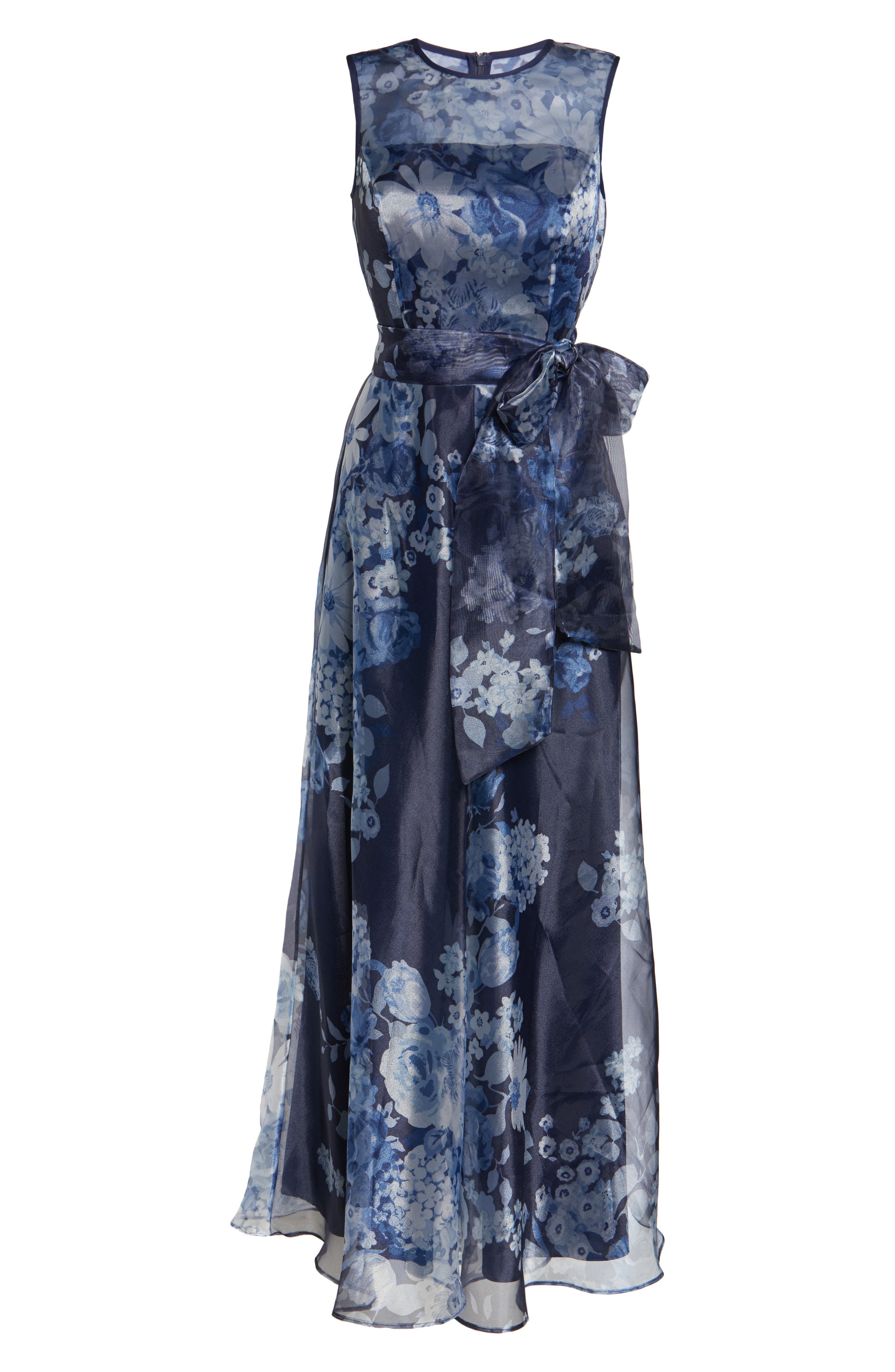 eliza j floral organza dress Eliza J Women's Gown Style Floral Organza Sleeveless Jewel Neck Dress, Size 6
