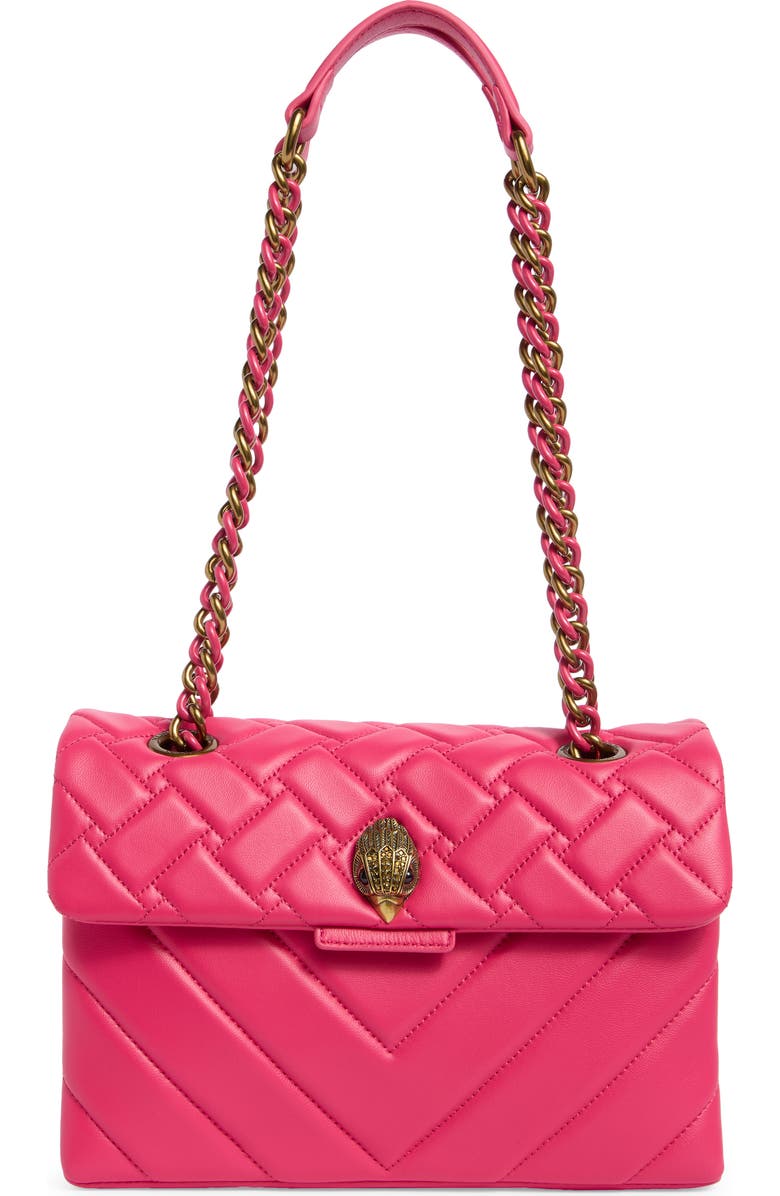 Kurt Geiger London Kensington Quilted Convertible Shoulder Bag, Main, color, Pink Comb
