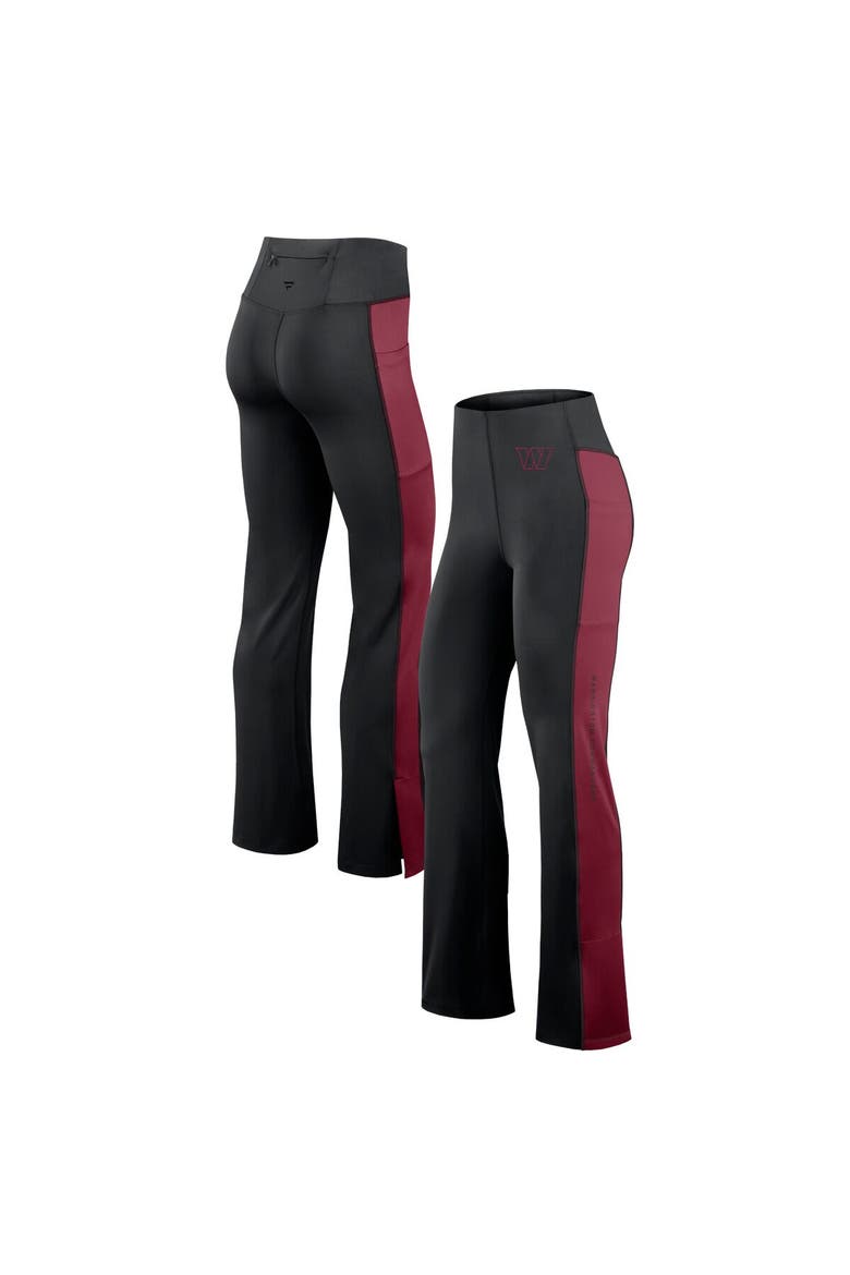 Women's Fanatics Signature Black Washington Commanders Studio Fitted Flared Leggings, Main, color, Black