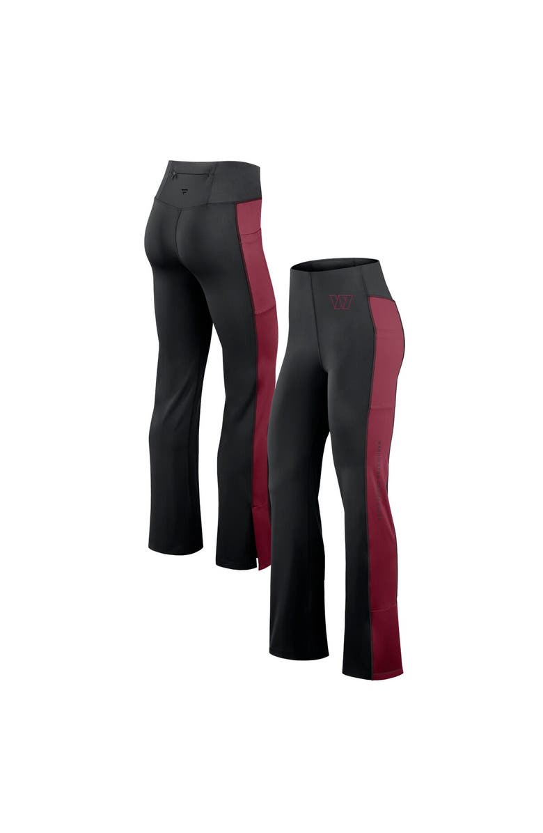 Fanatics Signature Women's Fanatics Signature Black Washington Commanders Studio Fitted Flared Leggings, Main, color,