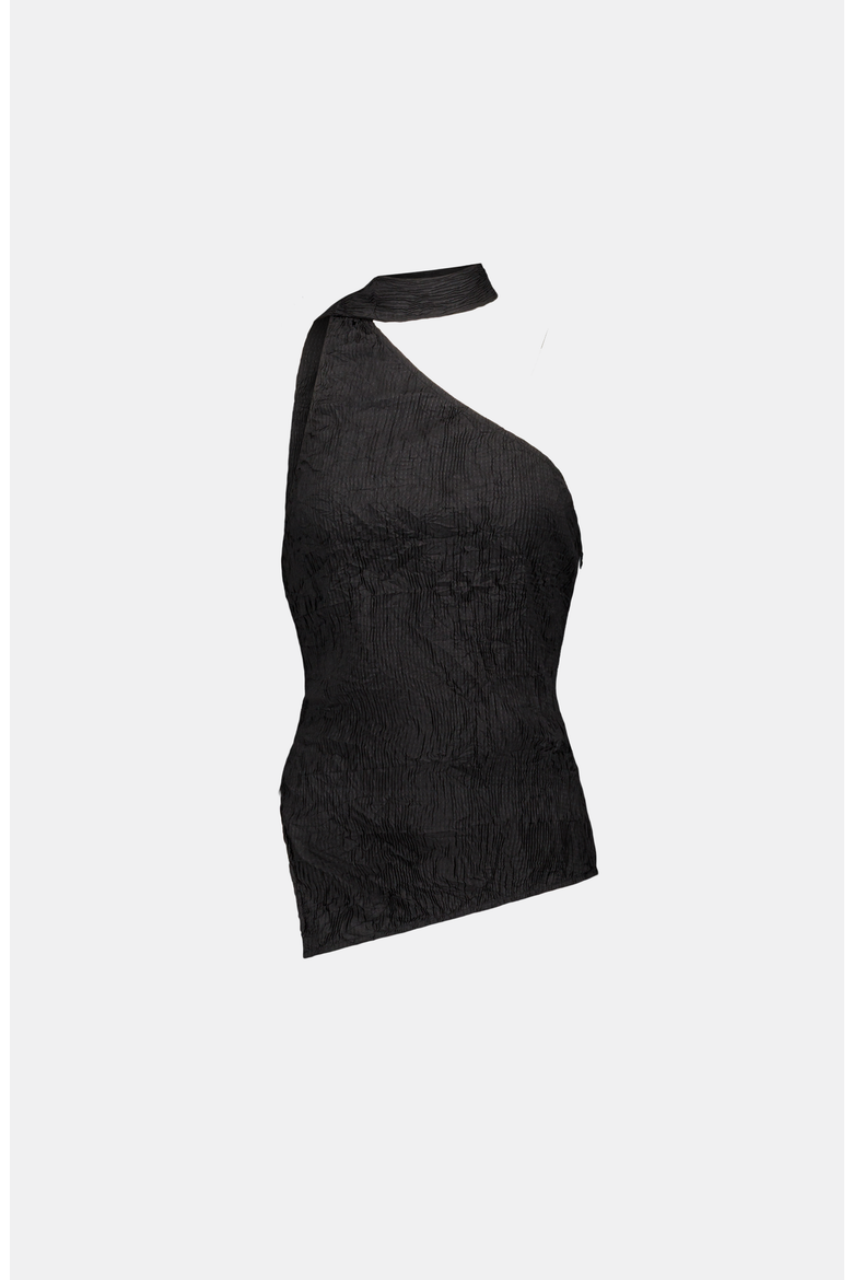 One-Shoulder Scarf Top, Main, color, Black