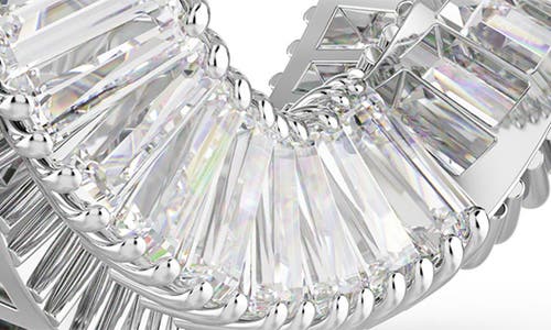 Swarovski Matrix Rhodium Plated Hoop Earrings In White
