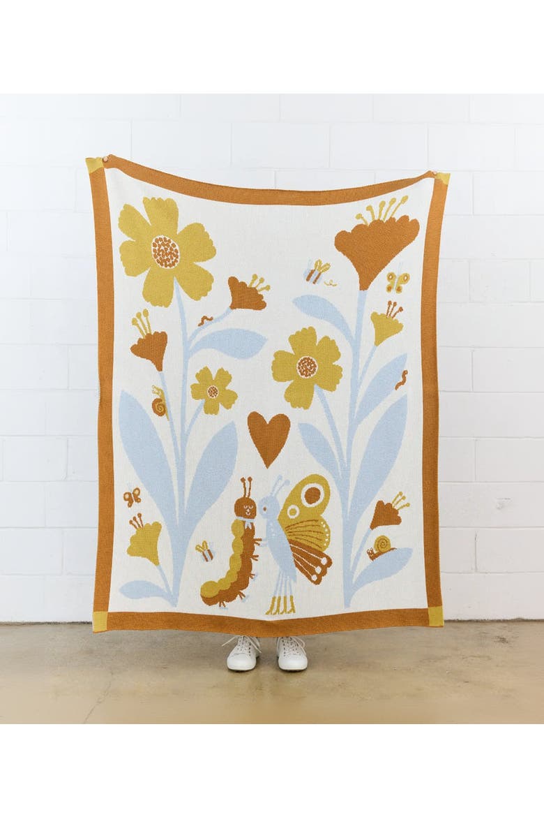 Bugs In Love Knit Throw Blanket, Alternate, color, Chrysalis