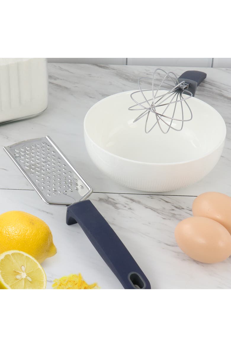 Bluemarine 2 Piece Stainless Steel Grater and Whisk Set, Alternate, color, Navy