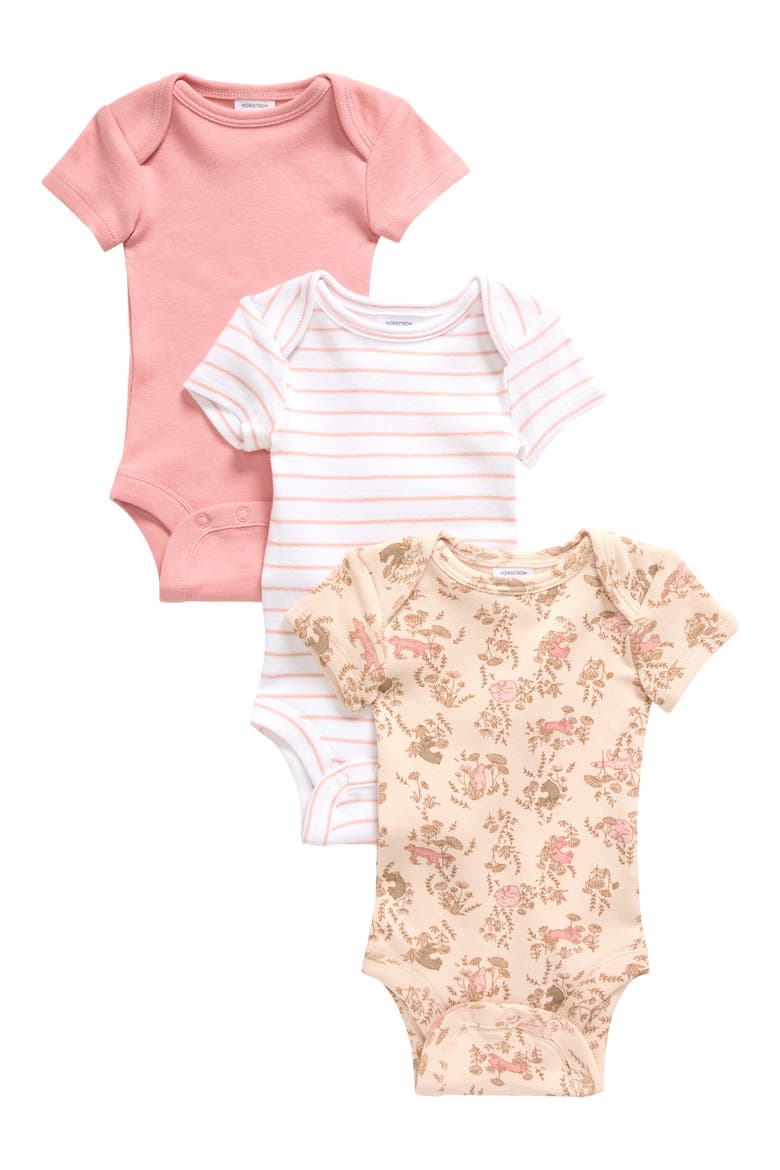 Assorted 3-Pack Bodysuits, Main, color, BACKYARD FRIENDS PACK
