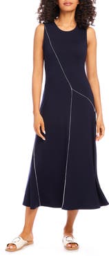 Karen Kane Reverse Seam Sleeveless Midi Dress