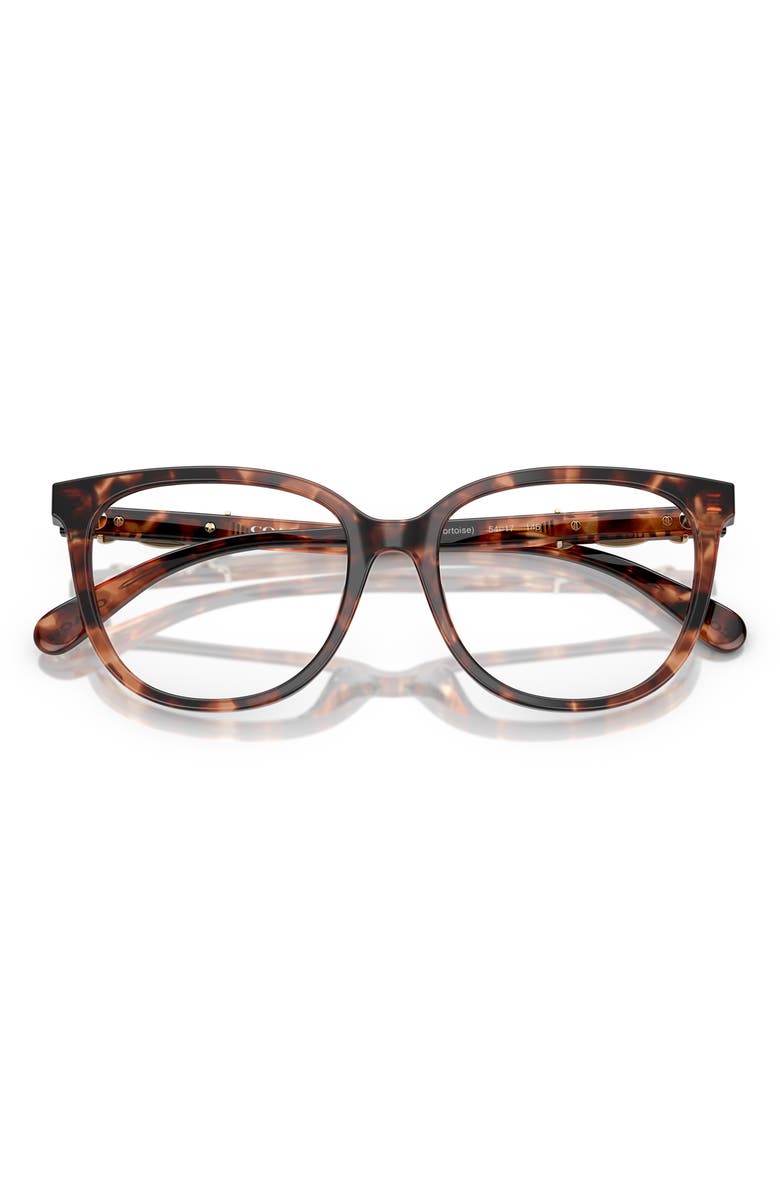 COACH 54mm Square Optical Glasses, Alternate, color, Caramel Tortoise