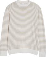 Eleventy Stripe Cashmere Crewneck Sweater