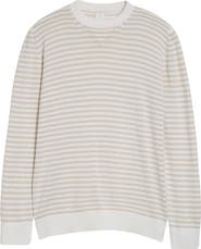 Eleventy Stripe Cashmere Crewneck Sweater
