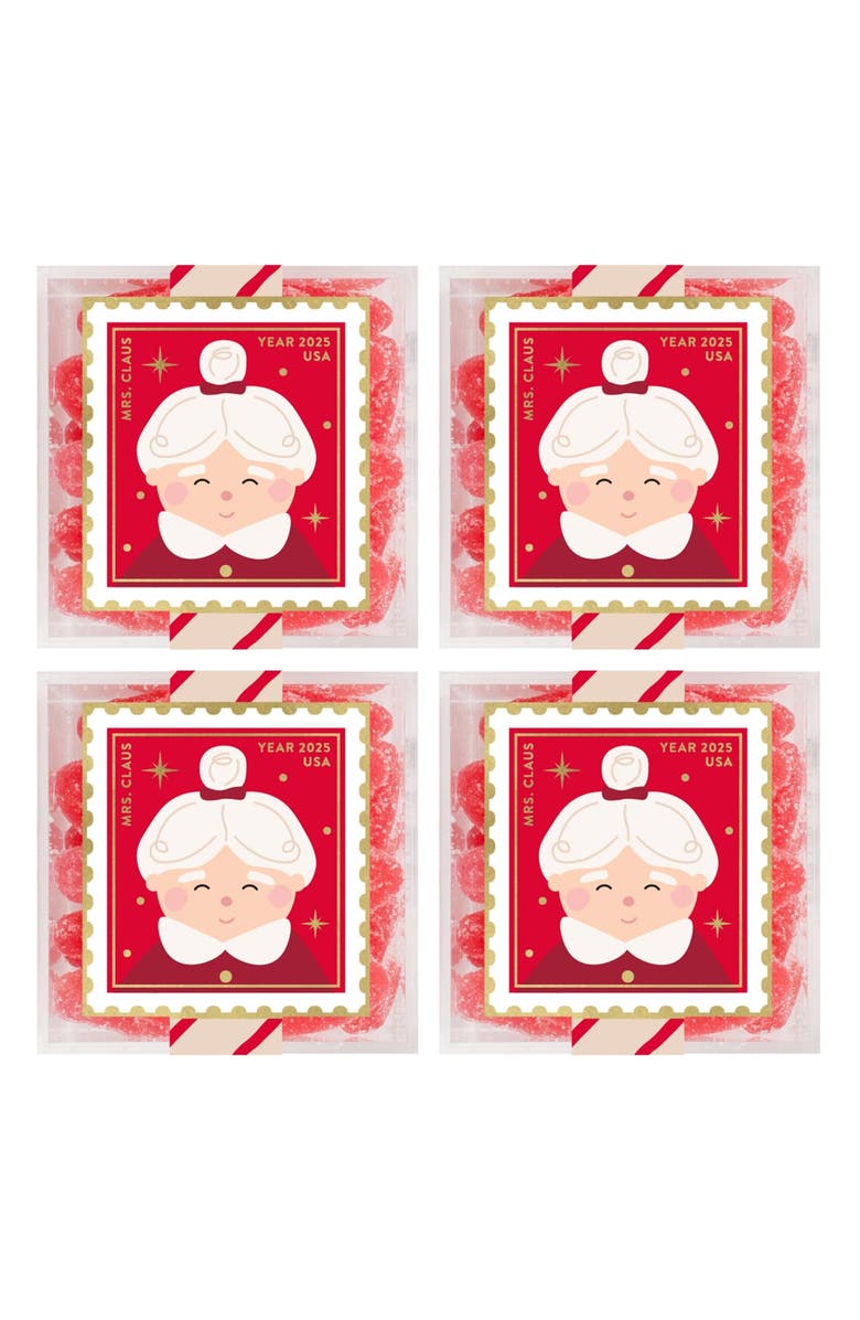 sugarfina Mrs. Claus Mistletoe Kisses Set of 4 Candy Cubes, Main, color, 
