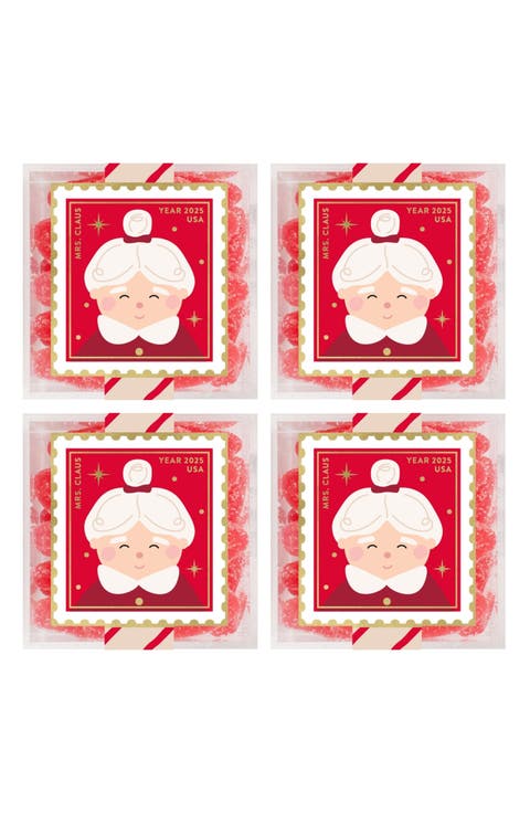 Mrs. Claus Mistletoe Kisses Set of 4 Candy Cubes