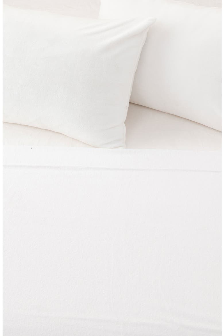 Solid Plush Velour Sheet Set, Alternate, color, WINTER WHITE