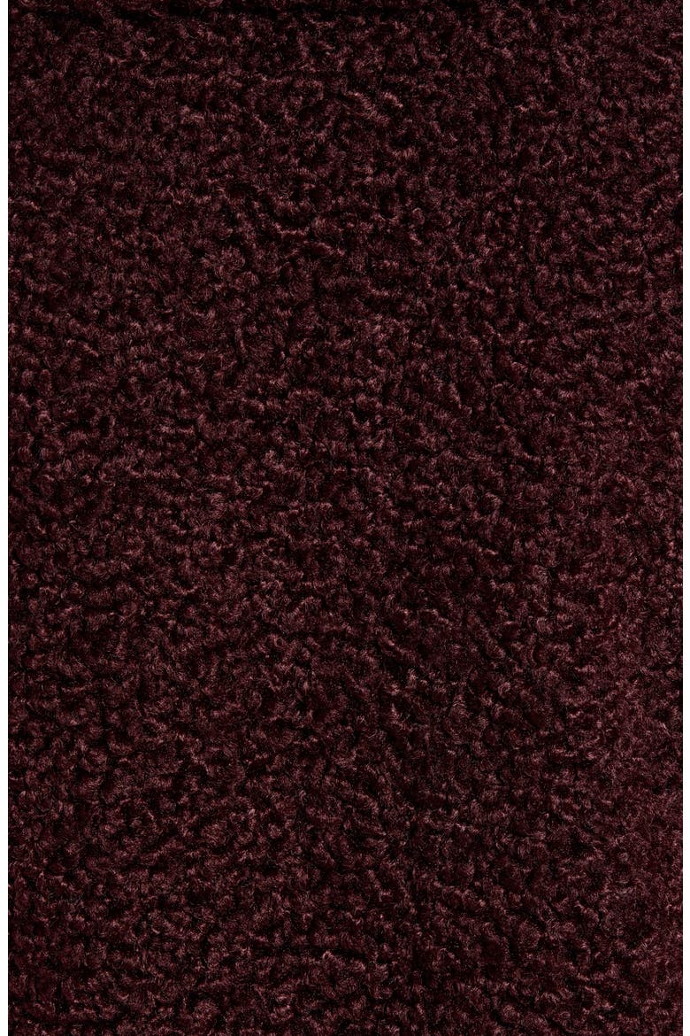 Teddy Bear Long Coat, Alternate, color, WINE