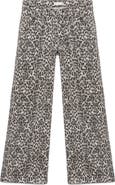 MANGO TEEN Leopard Print Wide Leg Jeans