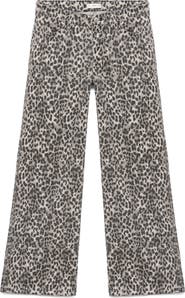 MANGO TEEN Leopard Print Wide Leg Jeans