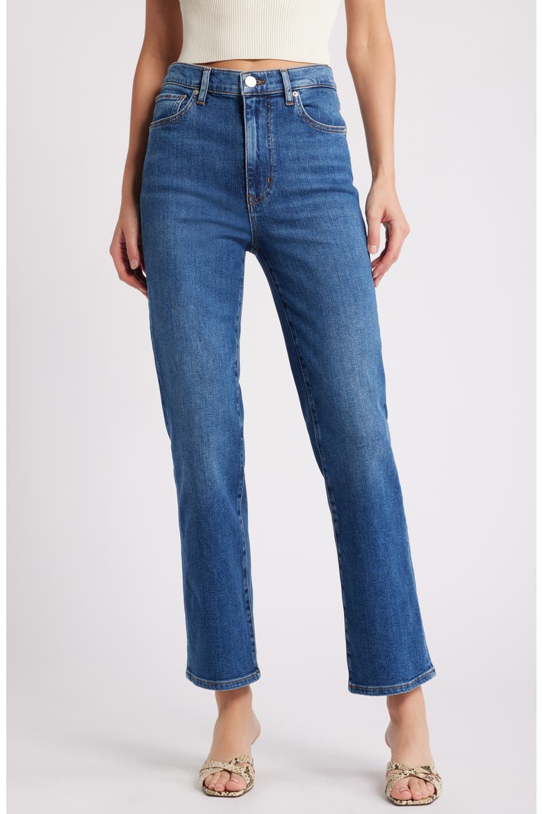 Le Sleek High Waist Ankle Straight Leg Jeans, Main, color, MARSA