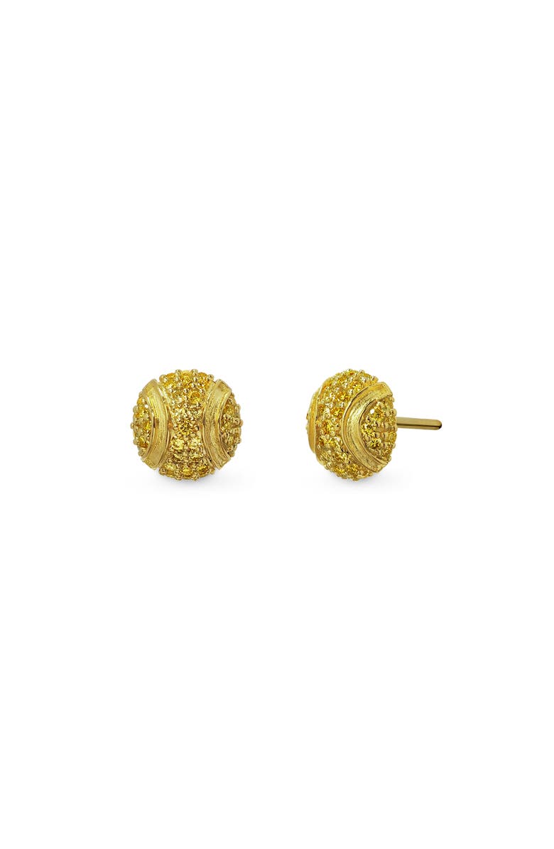 PASCAL The Tennis Ball Stud Earring, Yellow Diamond Pavé, Main, color, Gold / Yellow Diamond