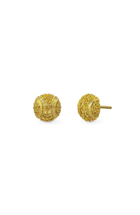 The Tennis Ball Stud Earring, Yellow Diamond Pavé