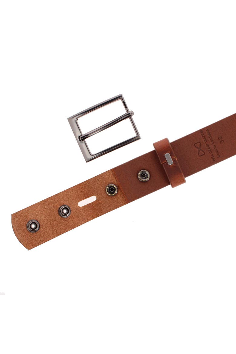 Conall 35mm Changeable Buckle Genuine Leather Belt, Alternate, color, Brown