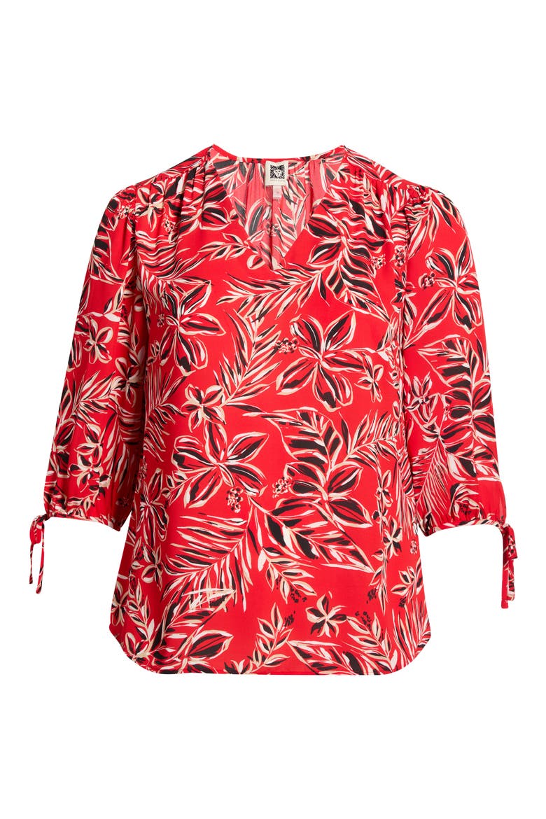 Floral Print Woven Shirt, Alternate, color, BEGONIA RED MLT