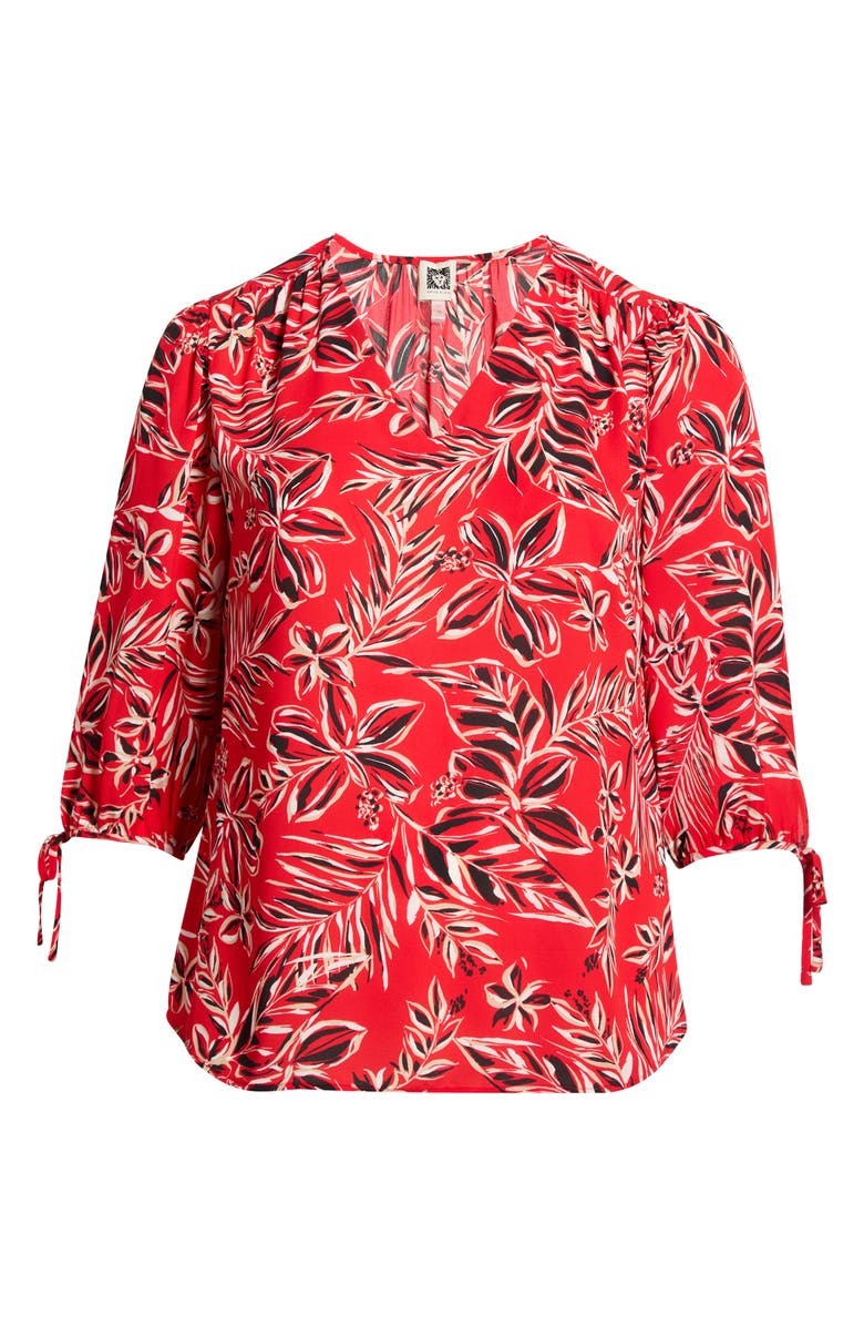 AK ANNE KLEIN Floral Print Woven Shirt, Alternate, color,
