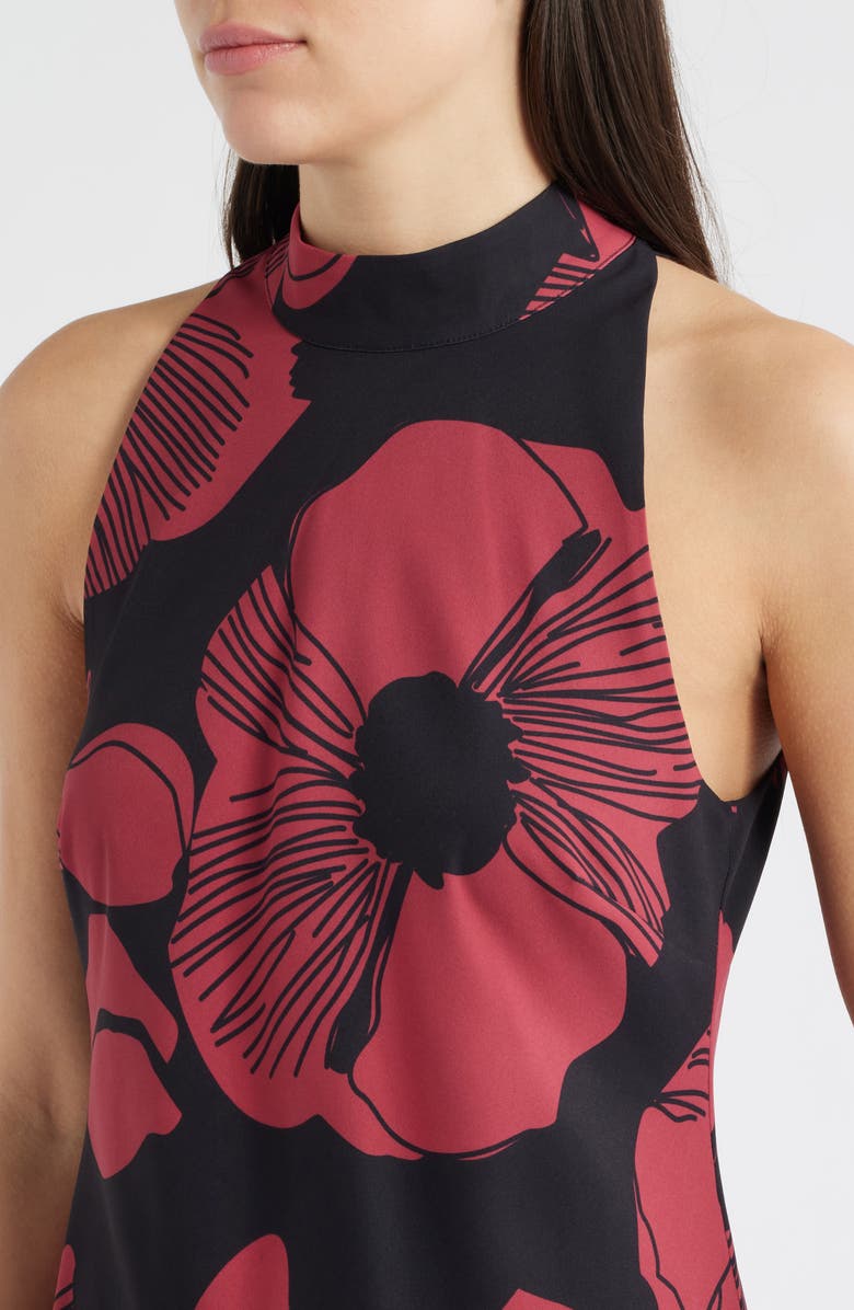 Sam Edelman Floral Print Sleeveless Dress, Alternate, color, Black/ Wine