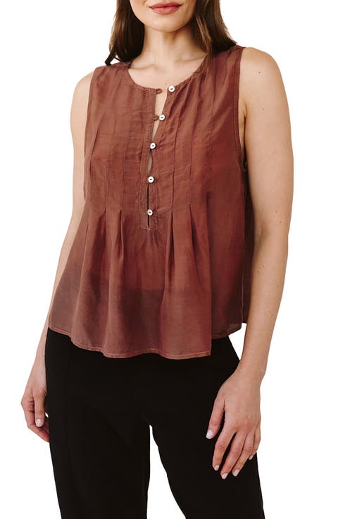 Pintuck Sleeveless Top