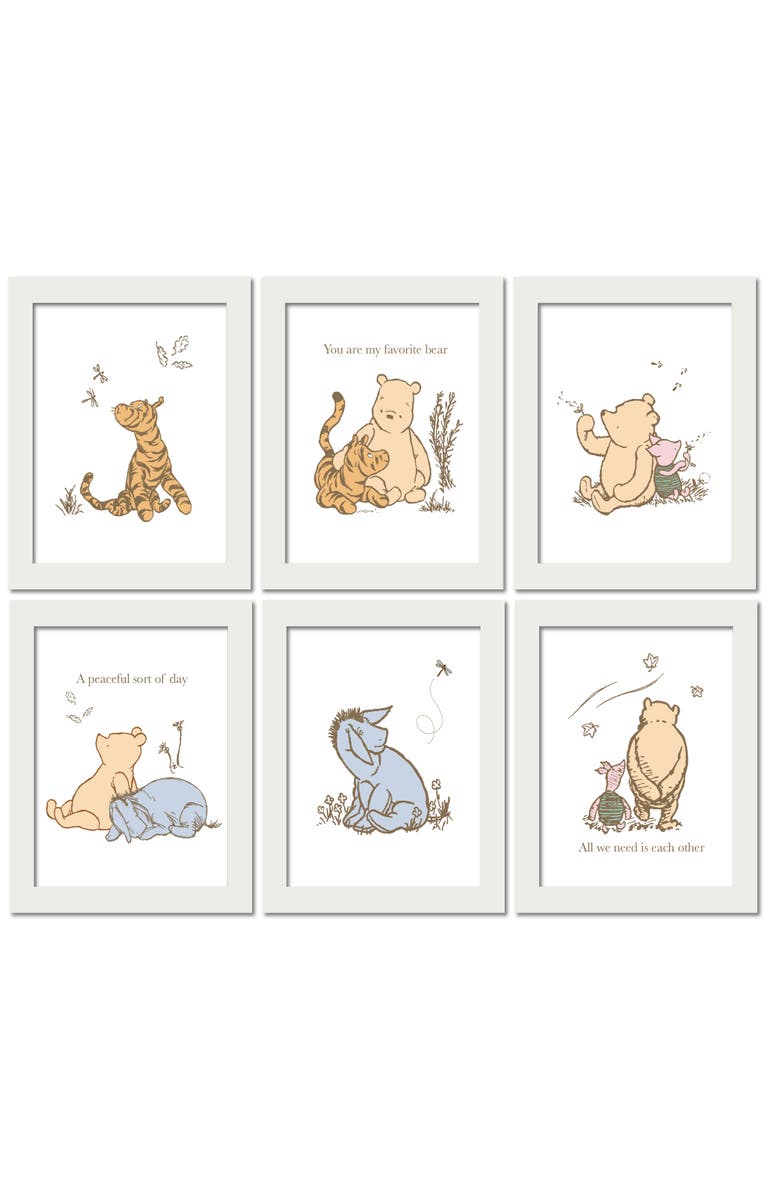 Lambs & Ivy Disney Baby Classic Pooh Unframed Nursery/Child Wall Art, Alternate, color, White