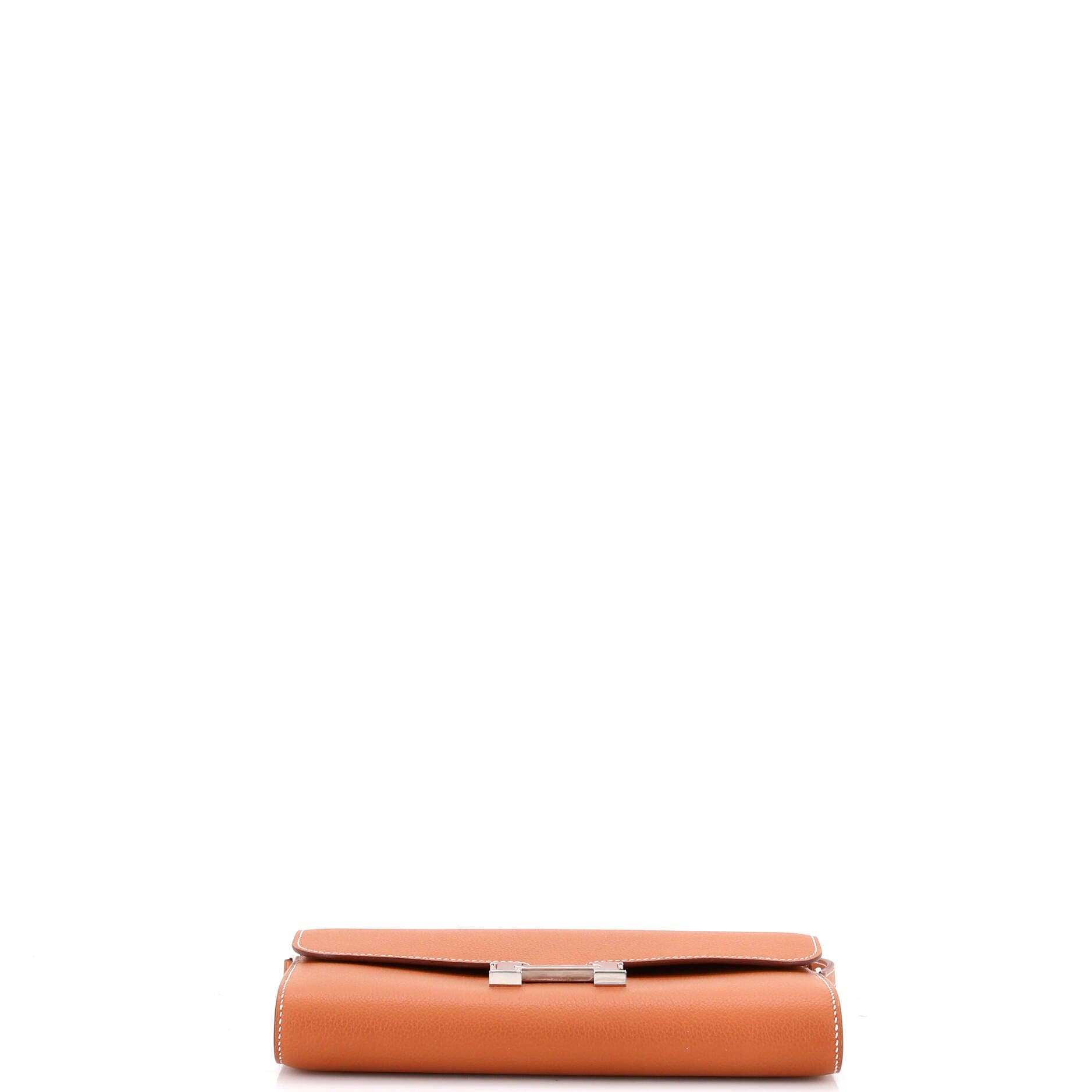 Pre-Owned Hermes Constance To Go Wallet Evercolor, Alternate, color, Gold
