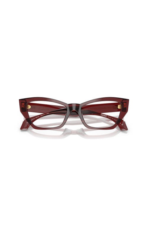 Versace 52mm Cat Eye Optical Glasses In Red