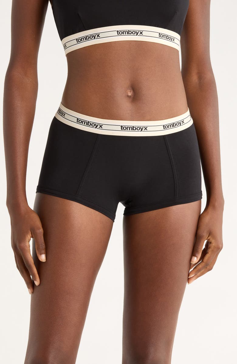 TomboyX Stretch Modal Boyshorts, Main, color, Modal Retro Black