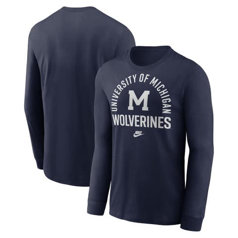 Men
s Nike Navy Michigan Wolverines Legacy Arched Logo Long Sleeve T-Shirt