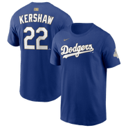 Nike Men's Nike Clayton Kershaw Royal Los Angeles Dodgers 2026 Gold Collection Name & Number T-Shirt
