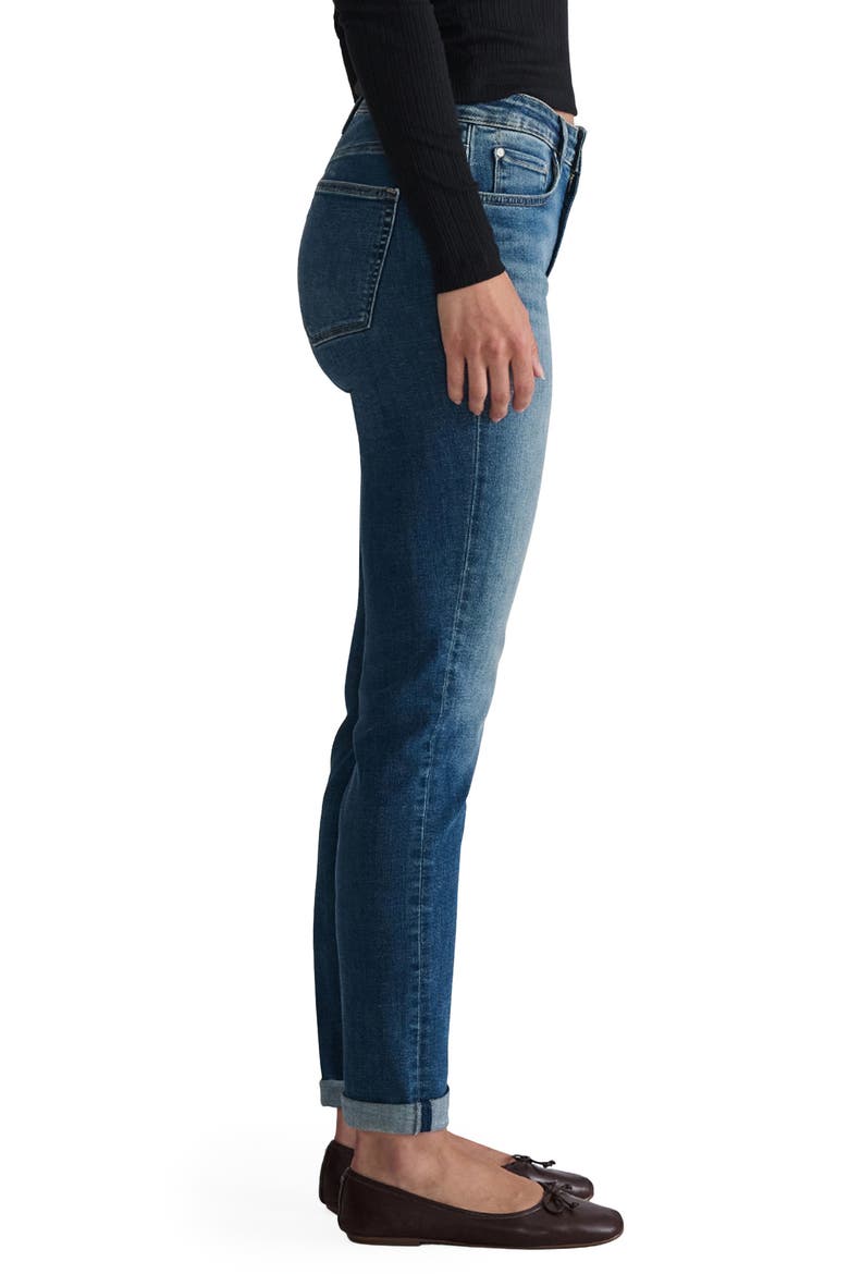 Kathleen Mid Waist Slim Boyfriend Jeans, Alternate, color, MID USED FEATHER BLU