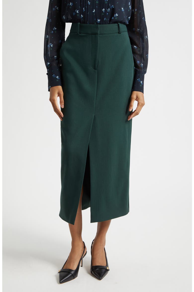 Maxine Front Slit Skirt, Main, color, PINE