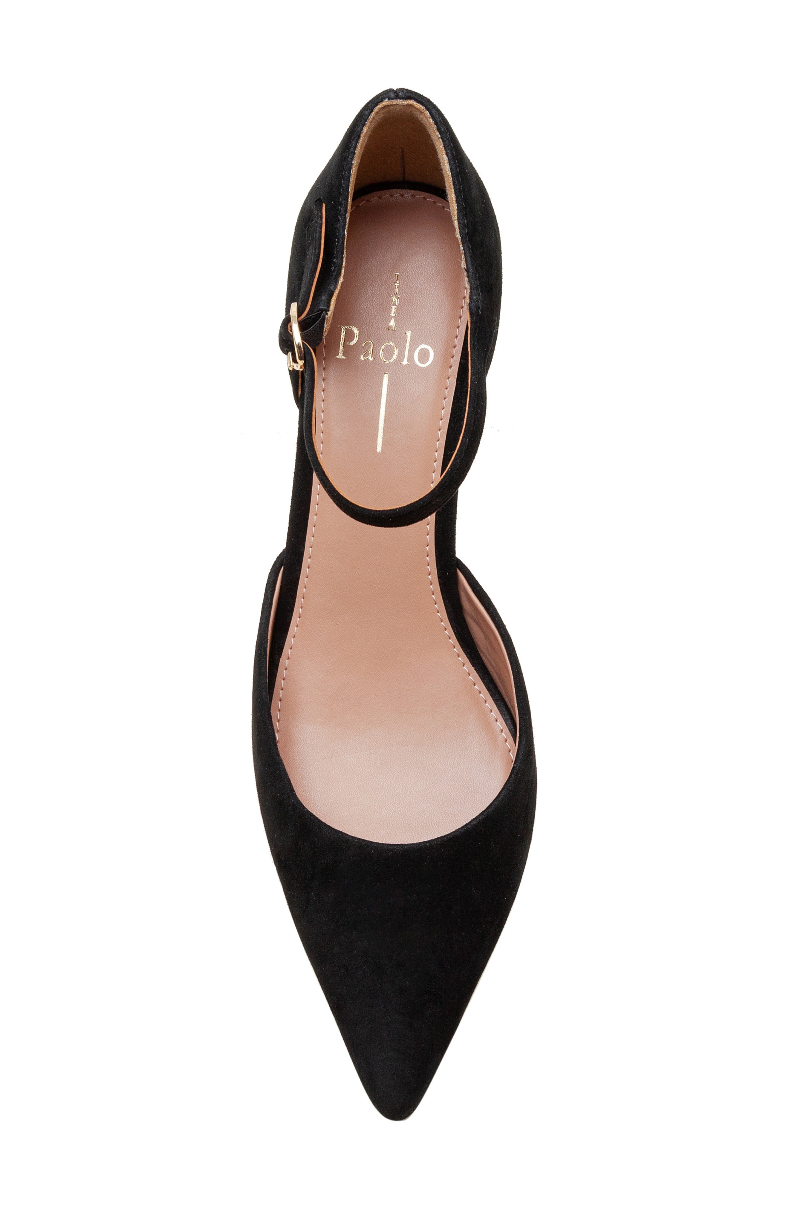 Linea Paolo Carey Ankle Strap Pointed Toe Pump, Alternate, color, Black