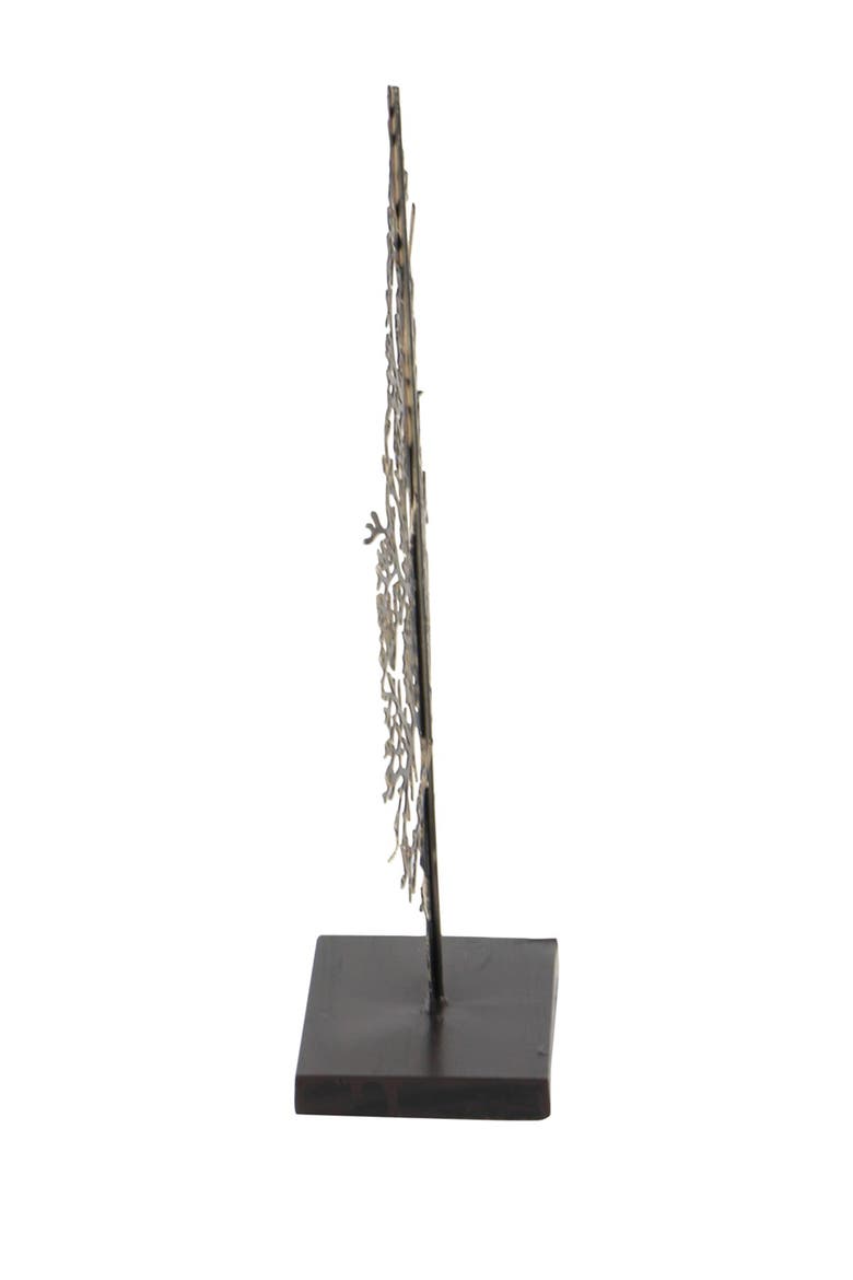 Goldtone Metal Leaf Sculpture, Alternate, color, GOLD