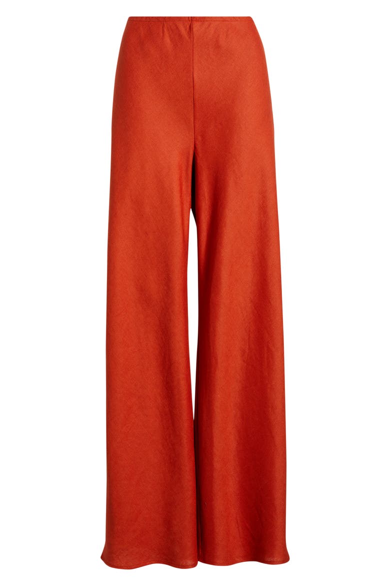 Gale High Waist Linen Pants, Alternate, color, CHILI MANGO