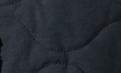 Astr The Label Nadine Faux Shearling Trim Quilted Jacket In Blue