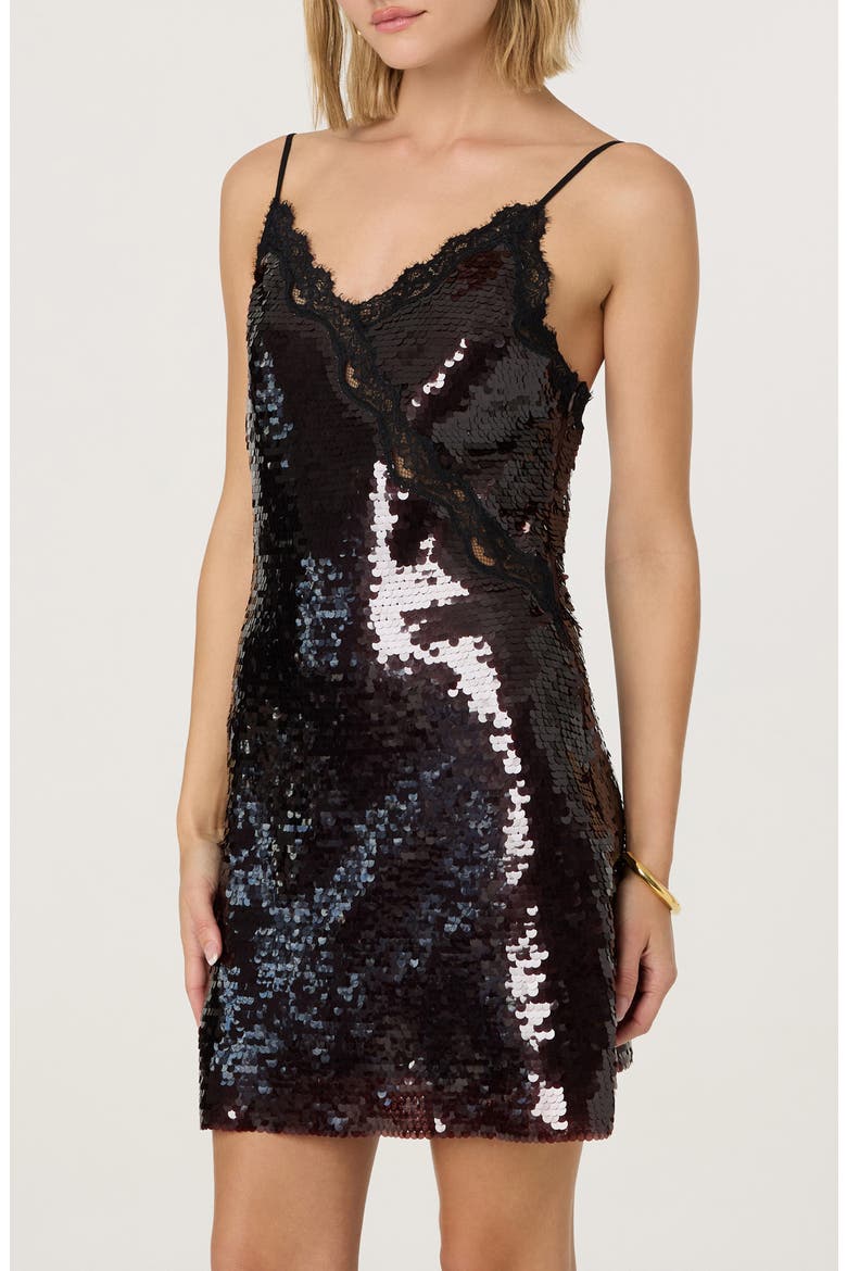 Lexy Sequin Minidress, Alternate, color, WINE
