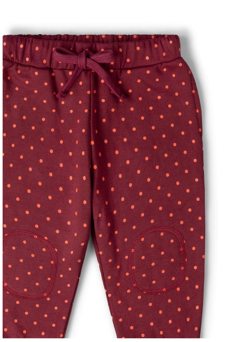 Kids' Polka Dot Organic Cotton Joggers, Alternate, color, BROWN