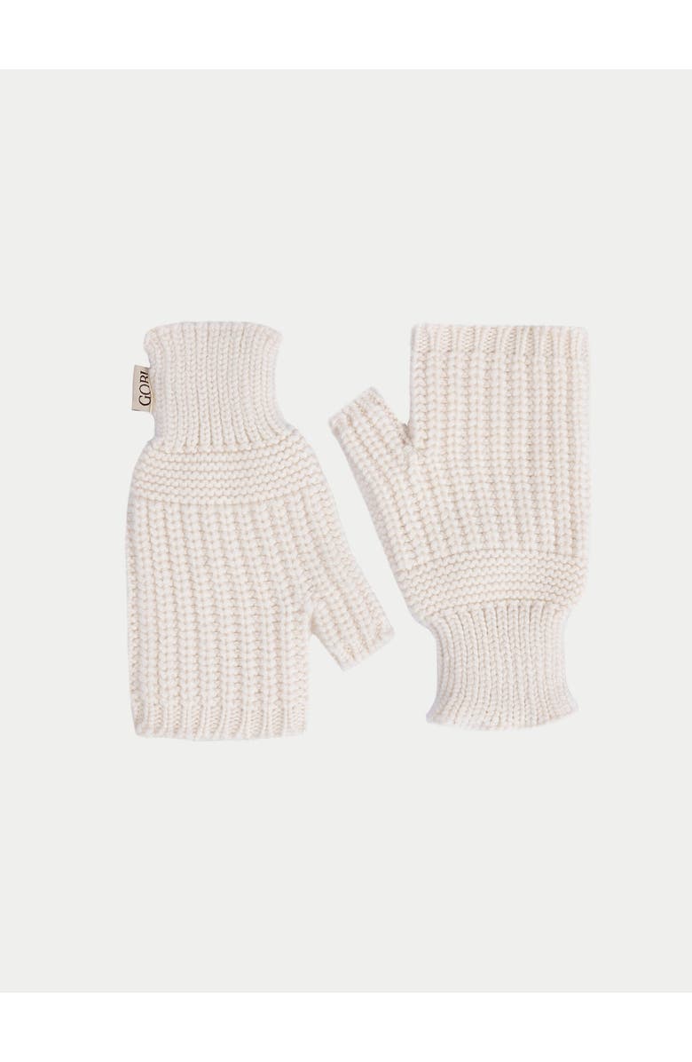Gobi Cashmere Rib-Knit Cashmere Gloves, Main, color, White